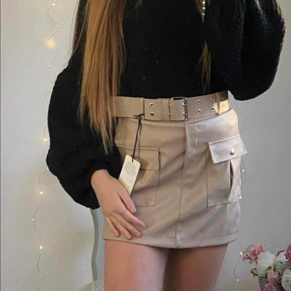 Sasha faux leather skort