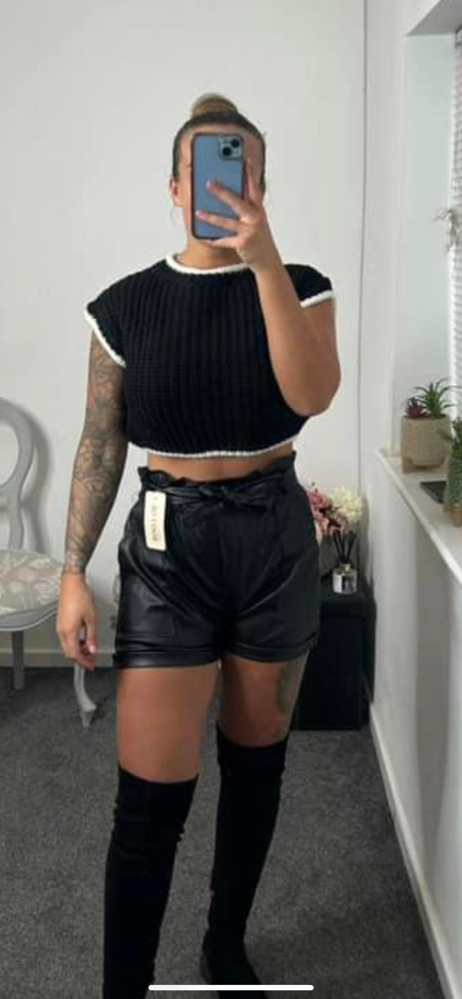 Stacey faux leather shorts Onesize