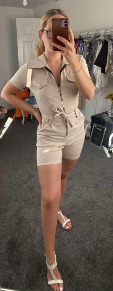 Jordyn Short safari playsuit