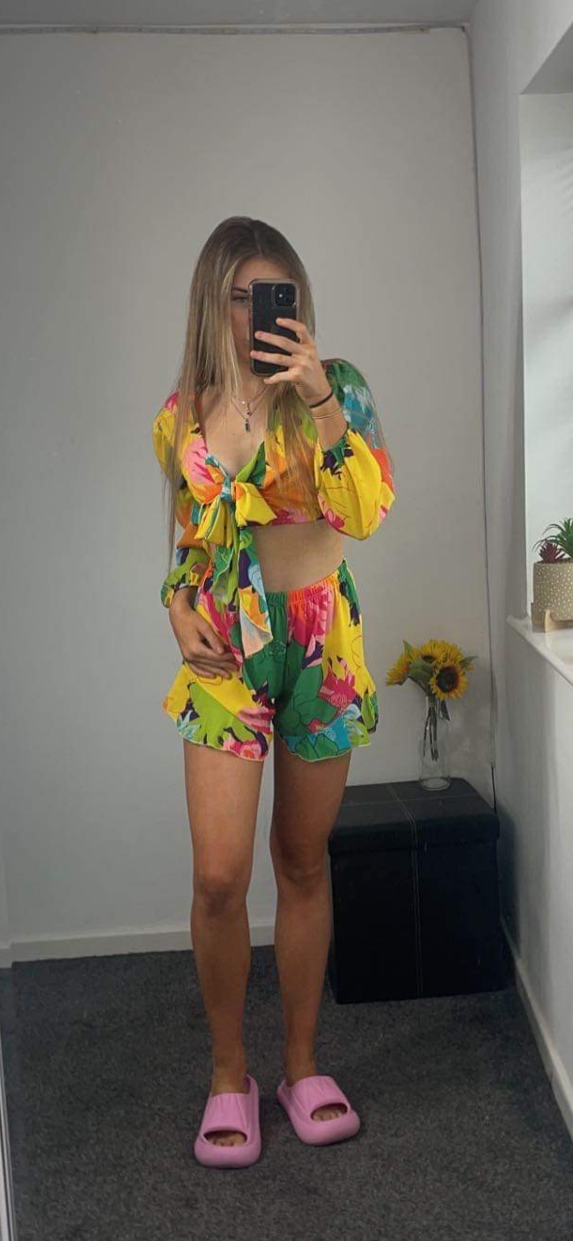 Calypso Floral colourful short 2 piece set